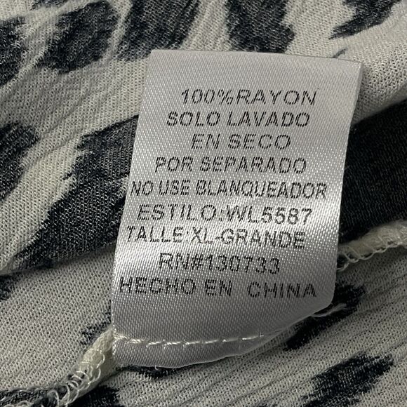 Animal Print Dress Women Extra Large XL High Low Frayed Hem Rayon V-neck Keyhole - Picture 8 of 14